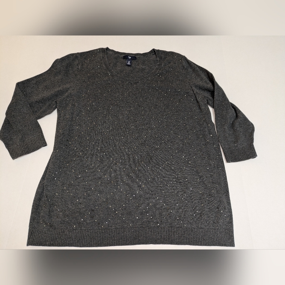 GAP Factory Women's Charcoal Gray Sparkle Sweater Size XL EUC